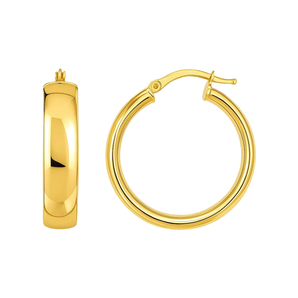 14K Yellow Gold Classic Hoop Earrings