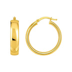14K Yellow Gold Classic Hoop Earrings