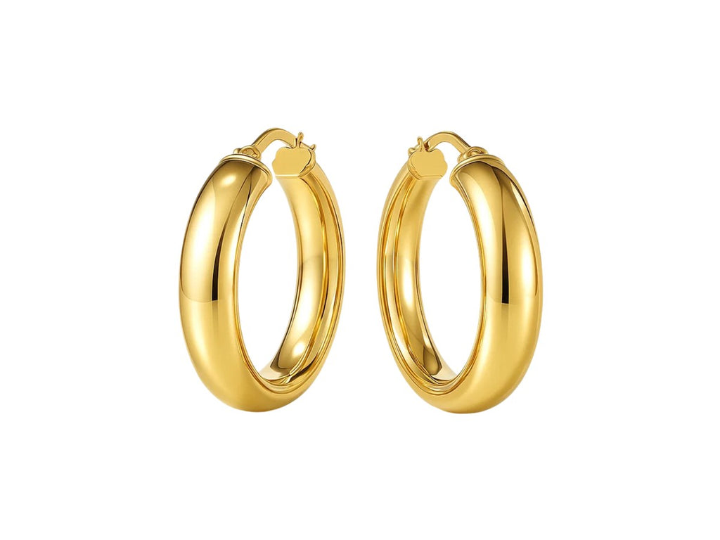 14K Yellow Gold Classic Hoop Earrings