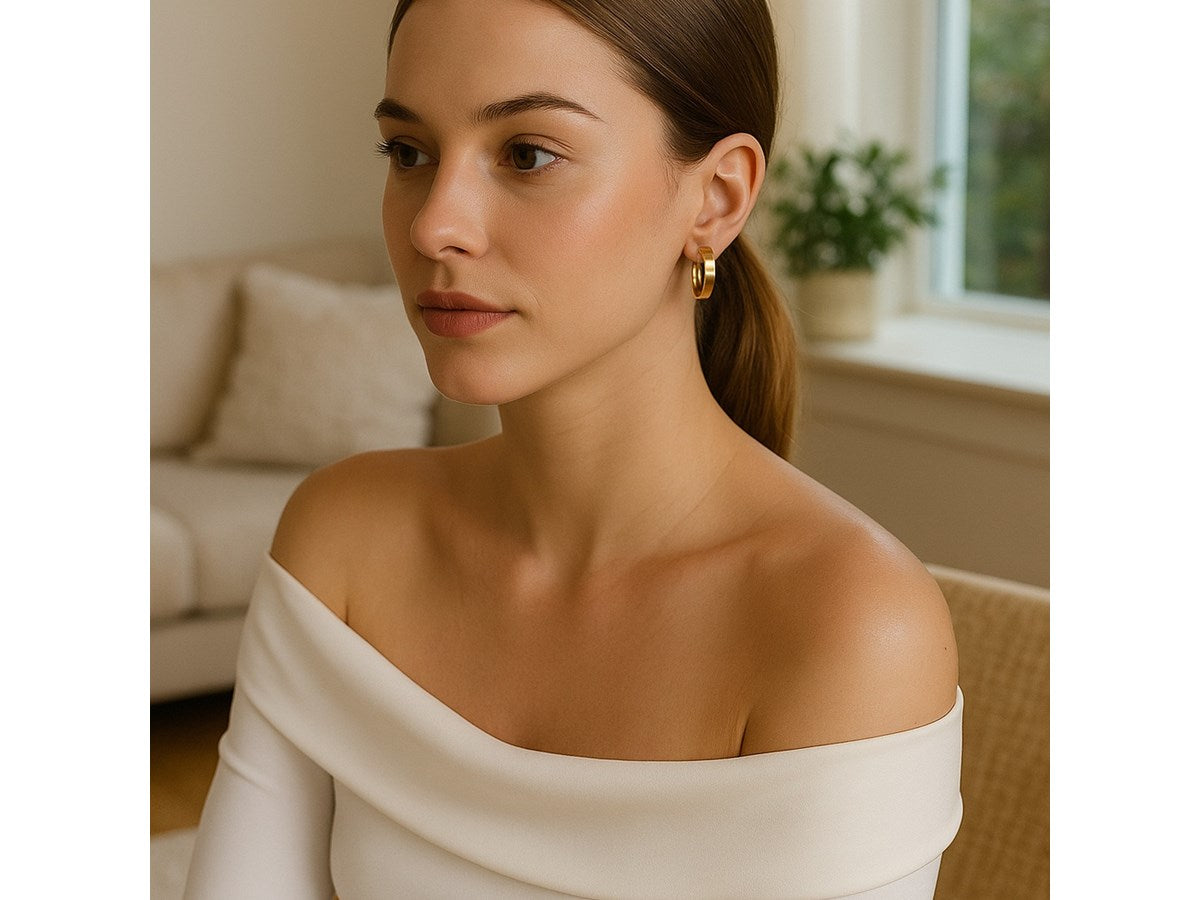 14K Yellow Gold Classic Hoop Earrings