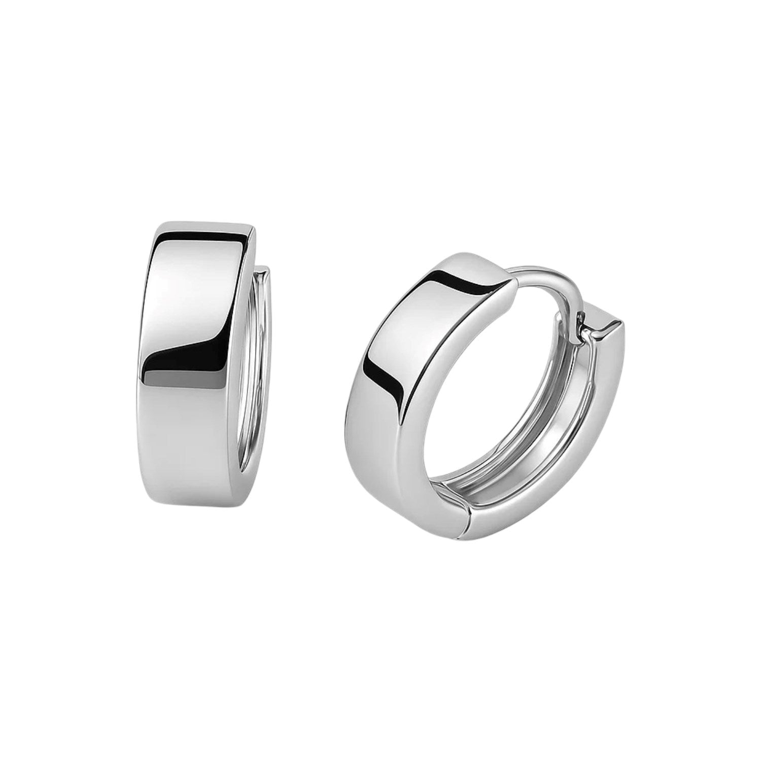 10KT White Gold Snuggable Hoop Earrings – Lightweight Stylish Design