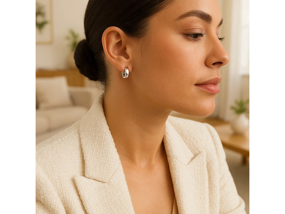Small Snuggable Hoop Earrings with Hinged Snap Closure