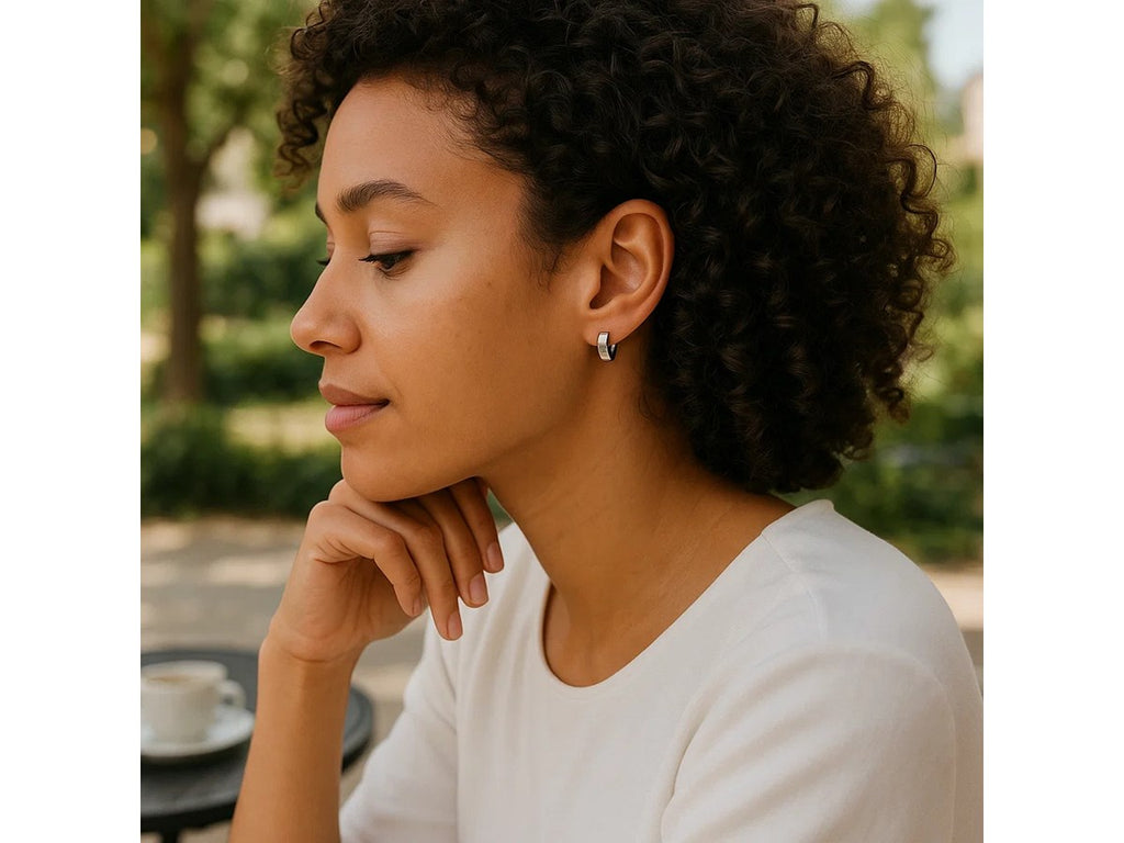 Small Snuggable Hoop Earrings with Hinged Snap Closure
