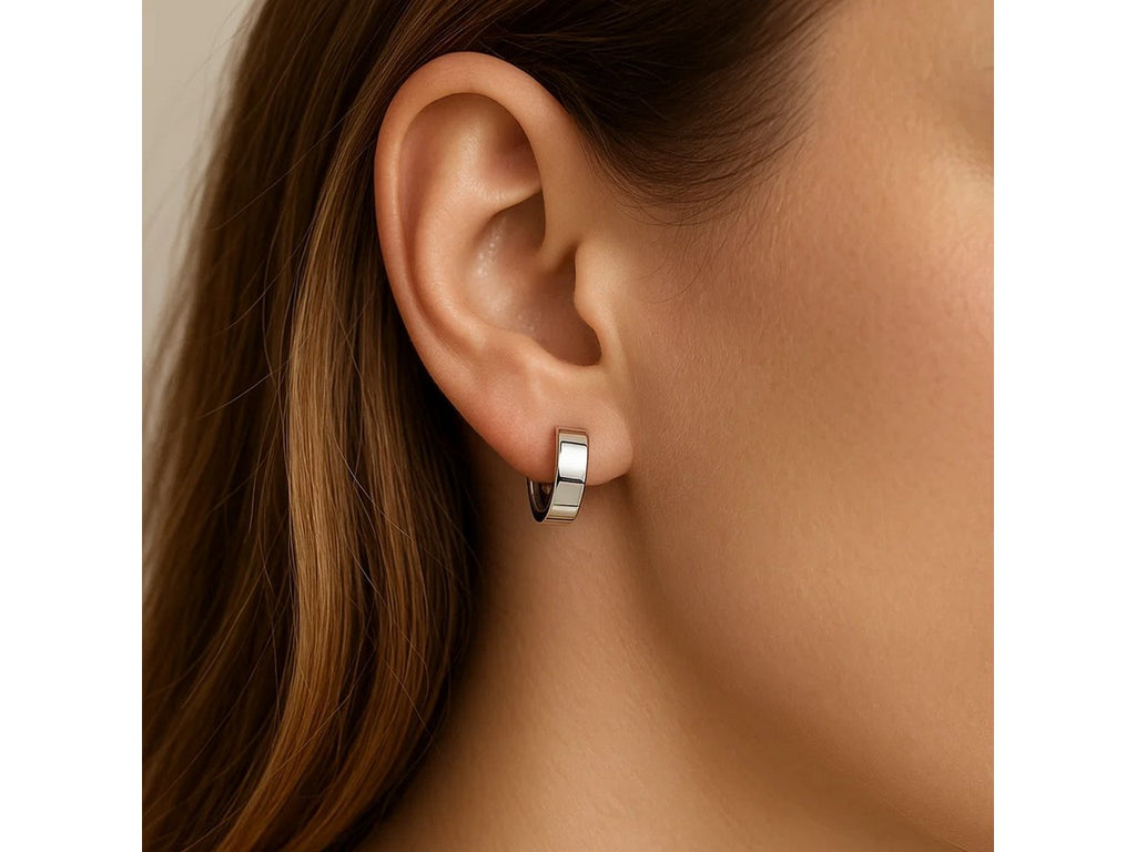 Small Snuggable Hoop Earrings with Hinged Snap Closure