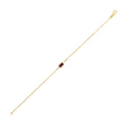 Garnet Paperclip Chain Bracelet 1.5mm Minimalist Style