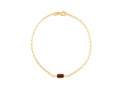 Garnet Paperclip Chain Bracelet 1.5mm Minimalist Style