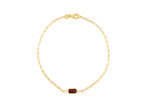 Garnet Paperclip Chain Bracelet 1.5mm Minimalist Style