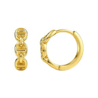 Oval Mariner Huggie Hoop Earrings with Snap Closure