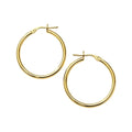 Classic 25mm Slim Hoop Earrings with Snap Closure