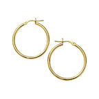 Classic 25mm Slim Hoop Earrings with Snap Closure