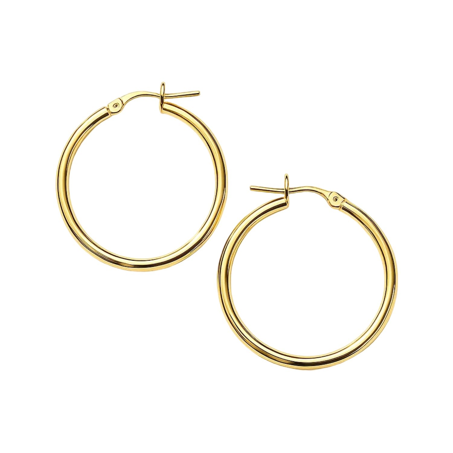 Classic 25mm Slim Hoop Earrings with Snap Closure