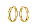 14K Yellow Gold Wide Hoop Earrings 35mm