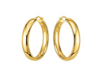 14K Yellow Gold Wide Hoop Earrings 35mm
