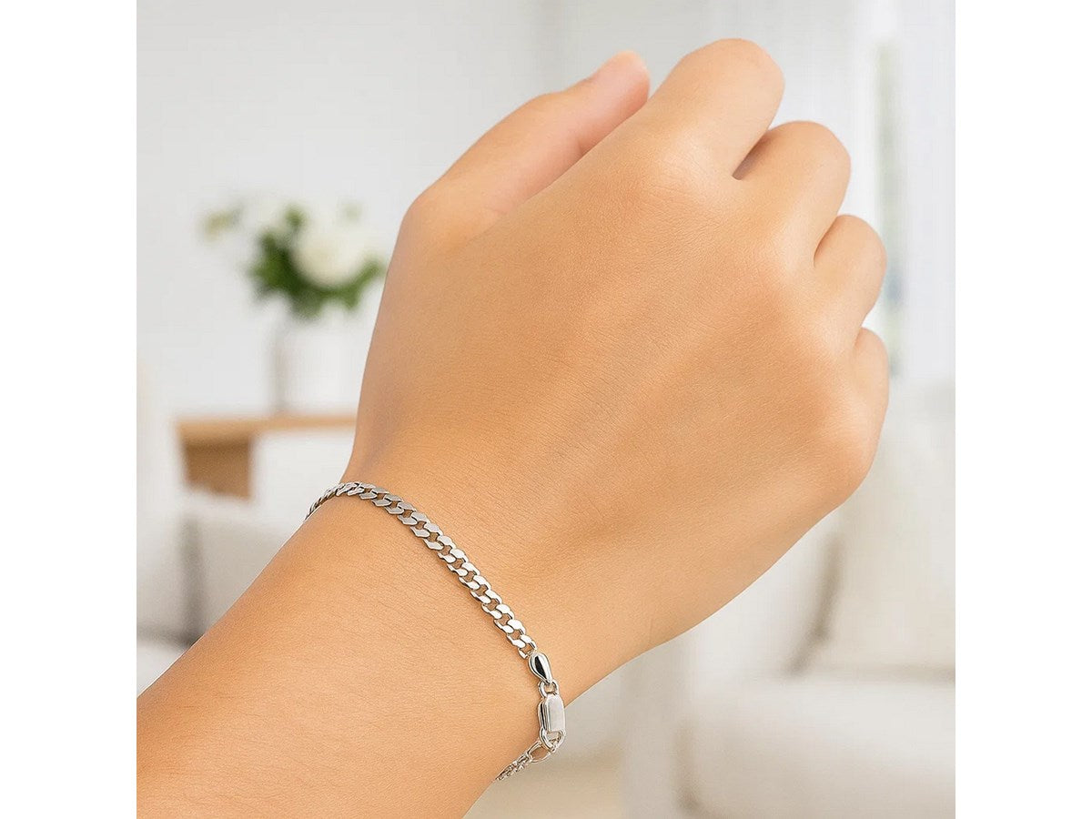 Classic Curb Chain Bracelet 3.6mm Sleek Link
