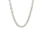 Heart Charm Toggle Rolo Chain Necklace in Rhodium Sterling Silver