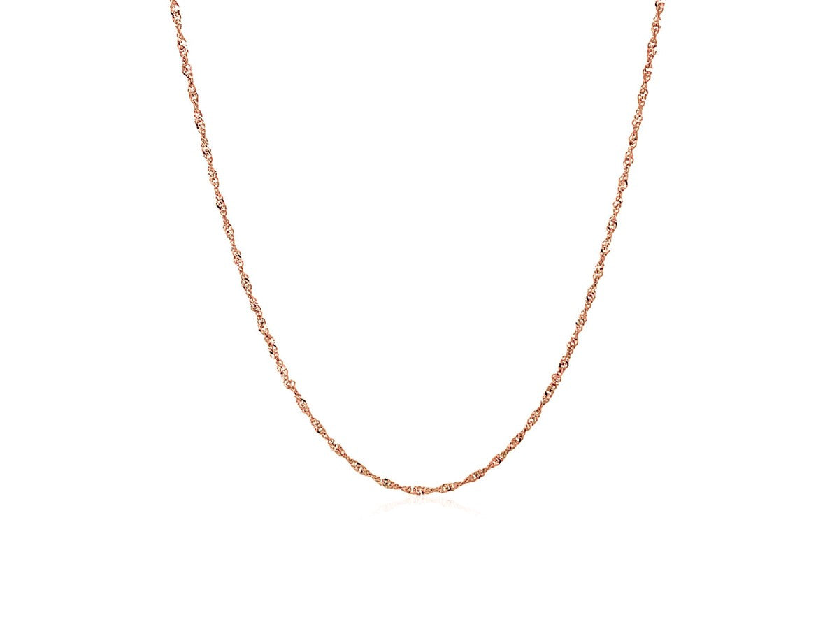 Singapore Chain 1.10 mm Rose Gold Necklace