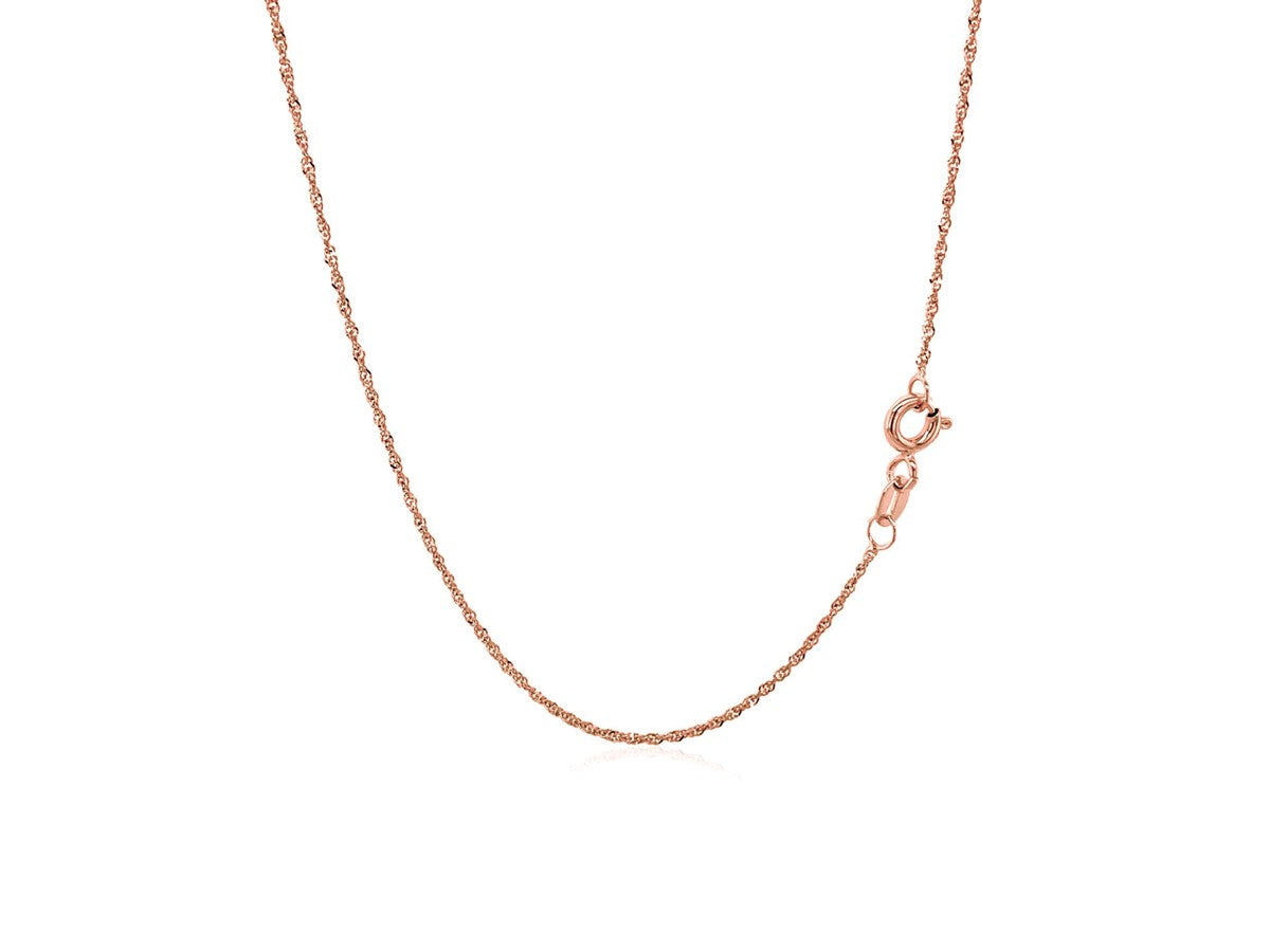 Singapore Chain 1.10 mm Rose Gold Necklace