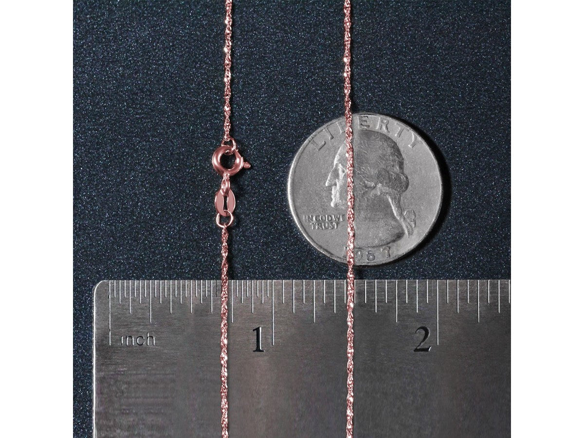 Singapore Chain 1.10 mm Rose Gold Necklace