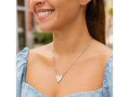 Heart Link Paperclip Diamond Accent Necklace