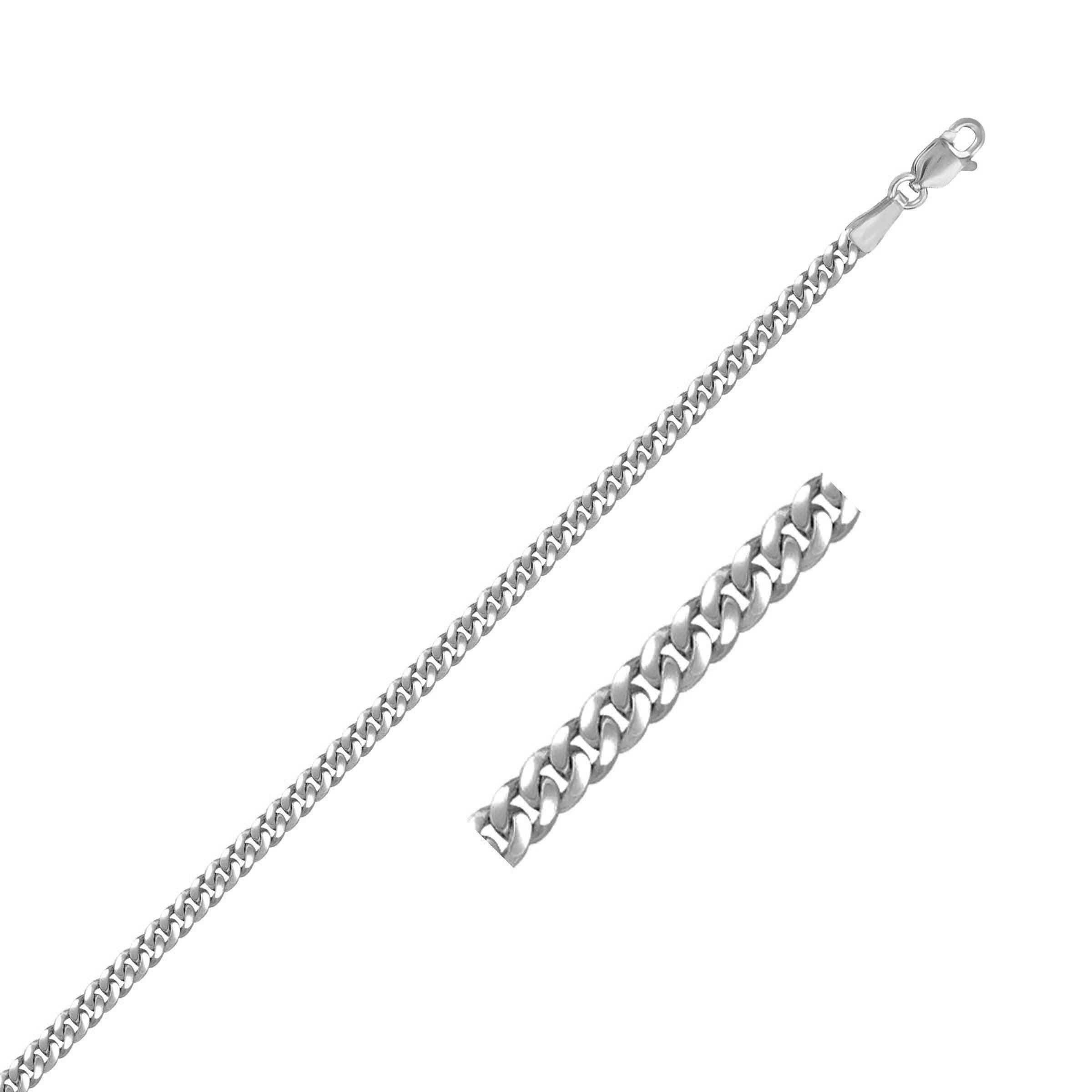 Gourmette Chain 2.80 mm White Finish Necklace