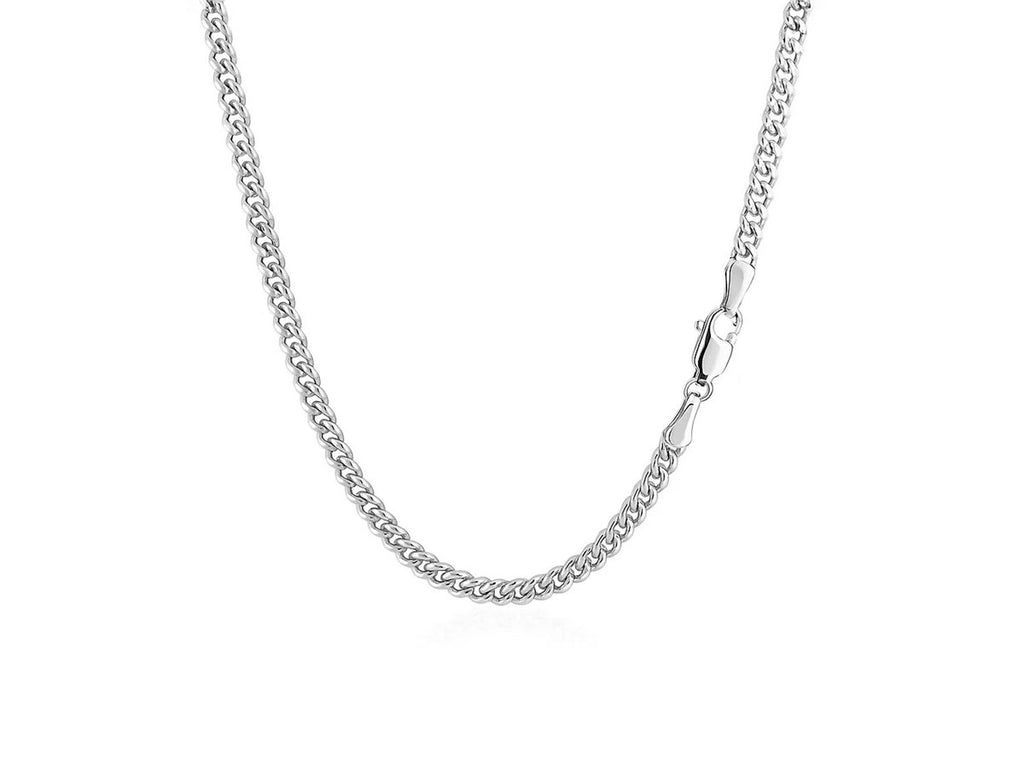 Gourmette Chain 2.80 mm White Finish Necklace
