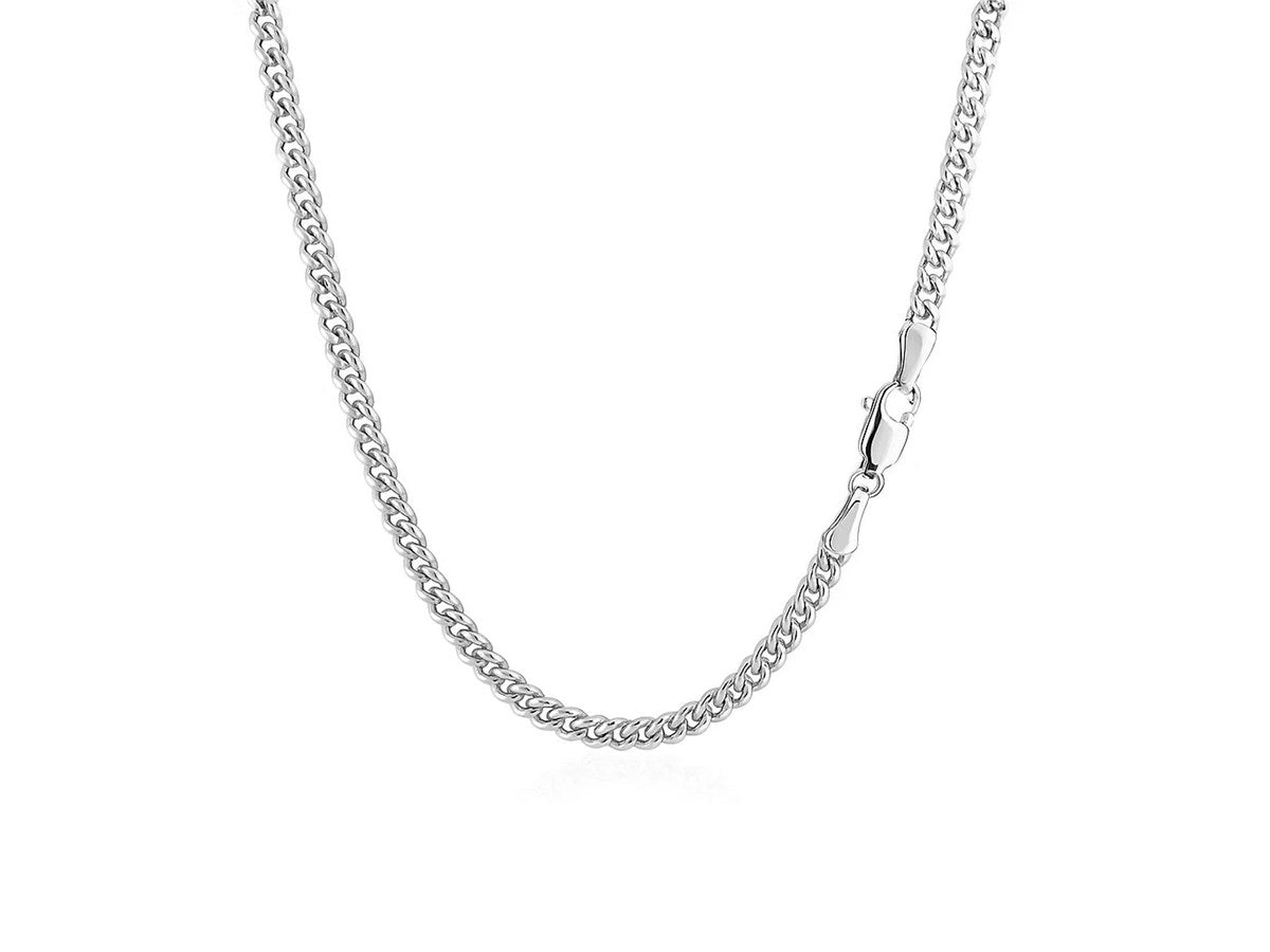 Gourmette Chain 2.80 mm White Finish Necklace