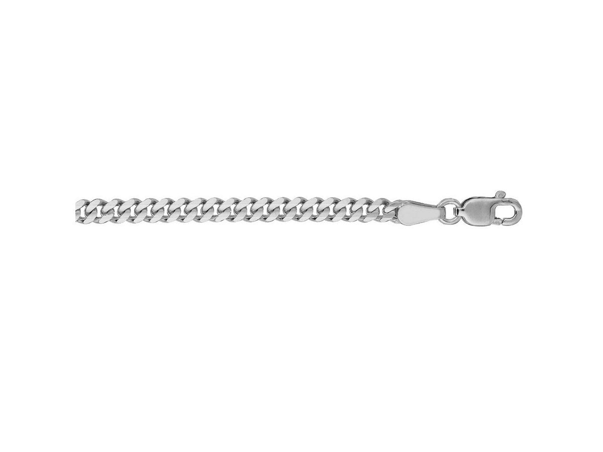 Gourmette Chain 2.80 mm White Finish Necklace