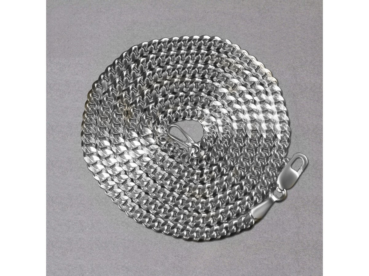 Gourmette Chain 2.80 mm White Finish Necklace