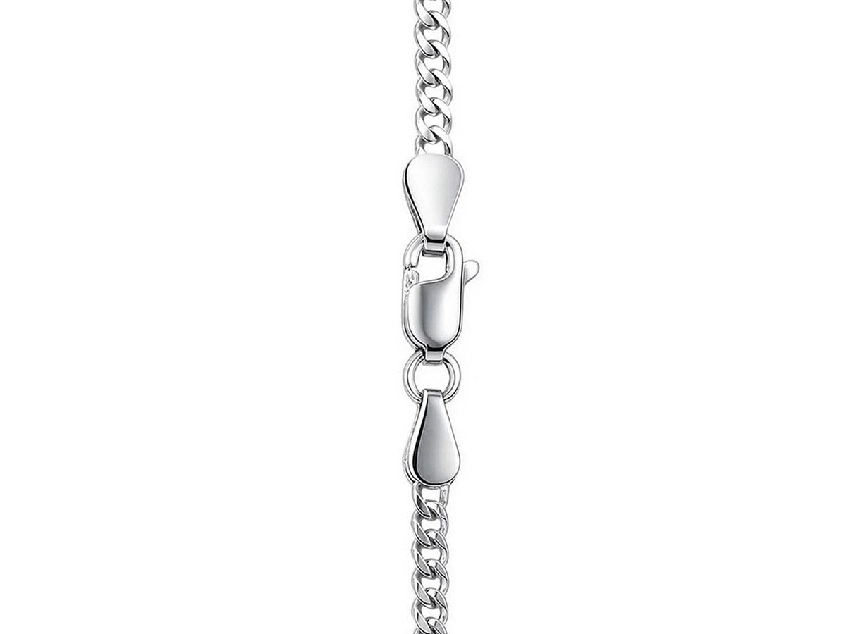 Gourmette Chain 2.80 mm White Finish Necklace