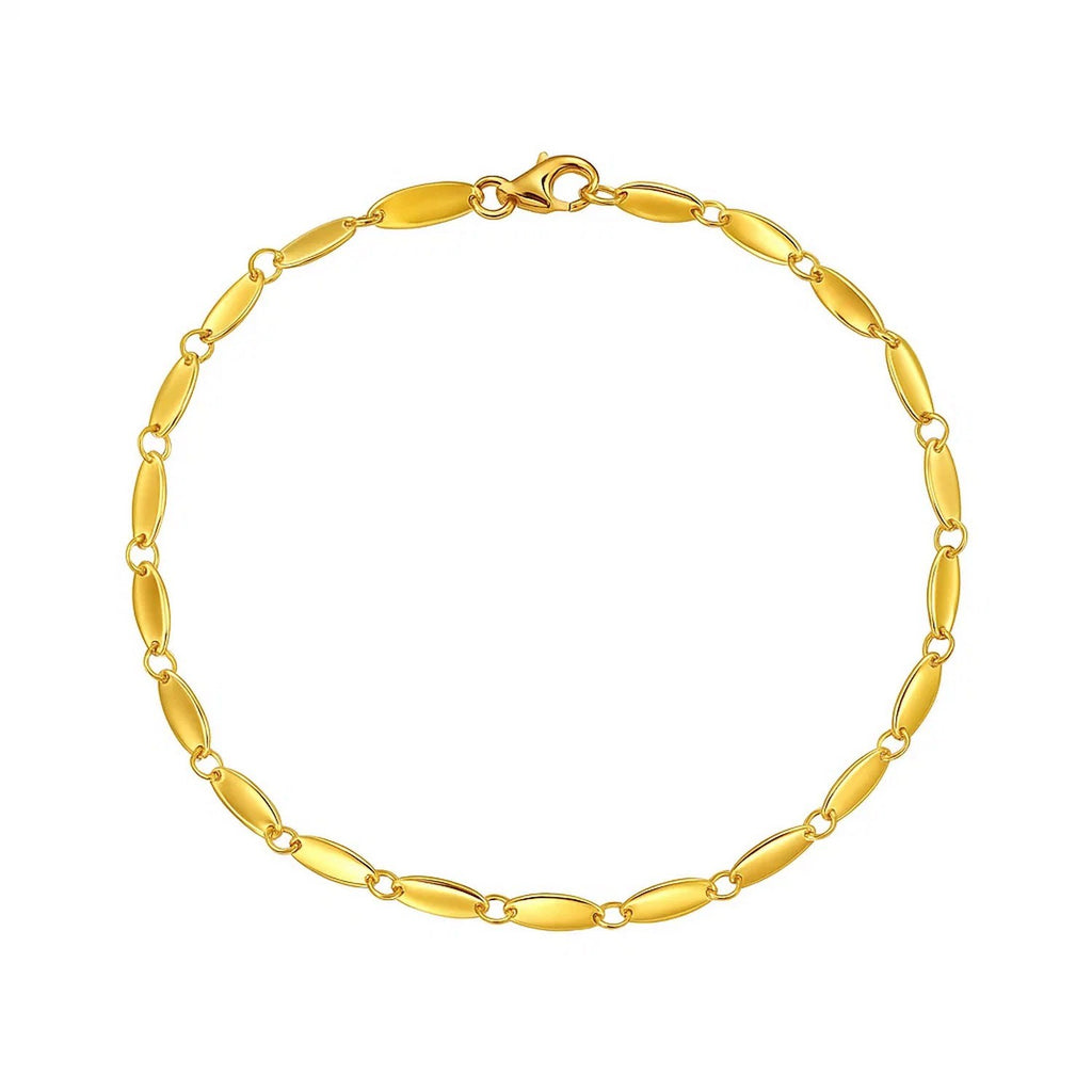 Flat Pebble Link Bracelet 2.5mm Minimalist Chain