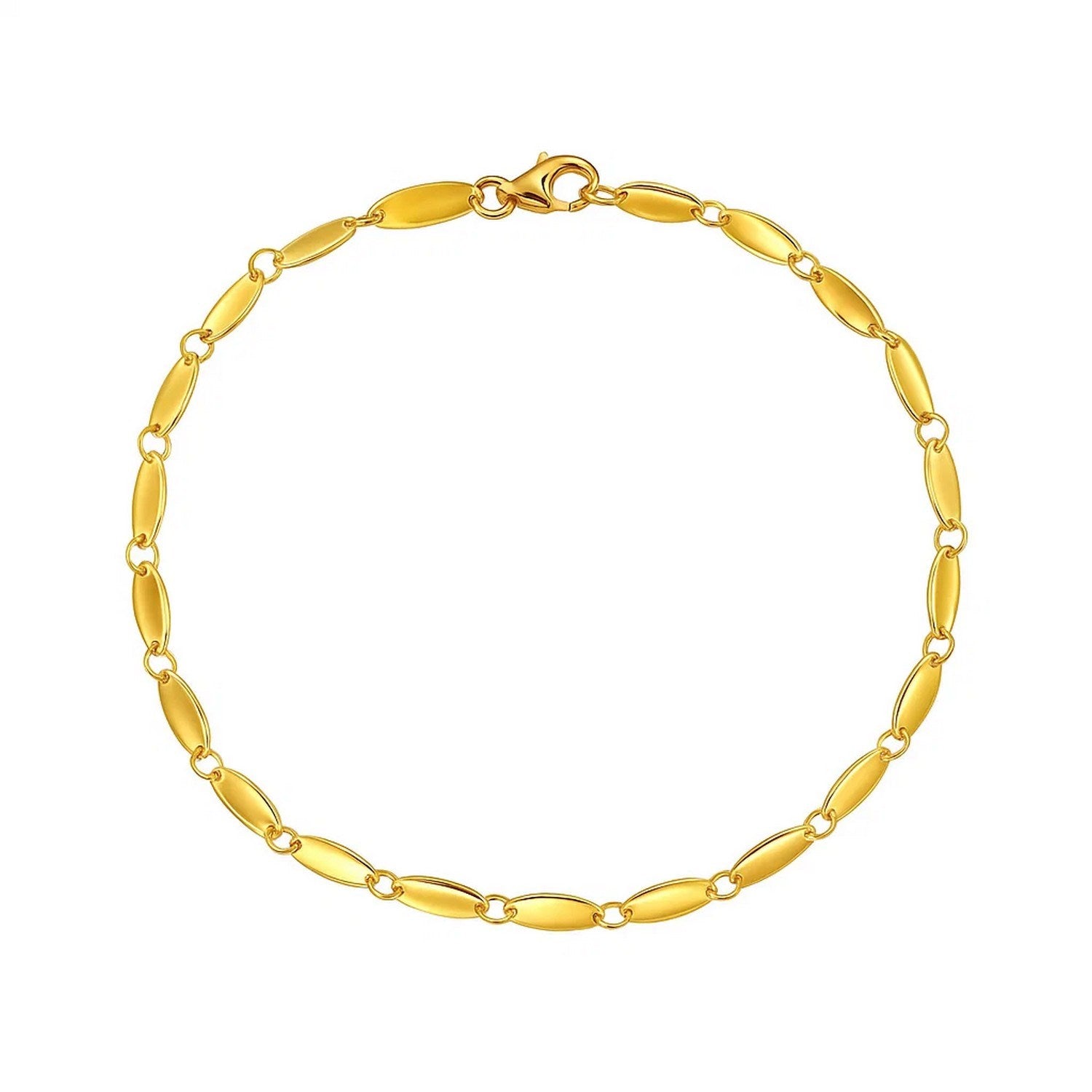 Flat Pebble Link Bracelet 2.5mm Minimalist Chain