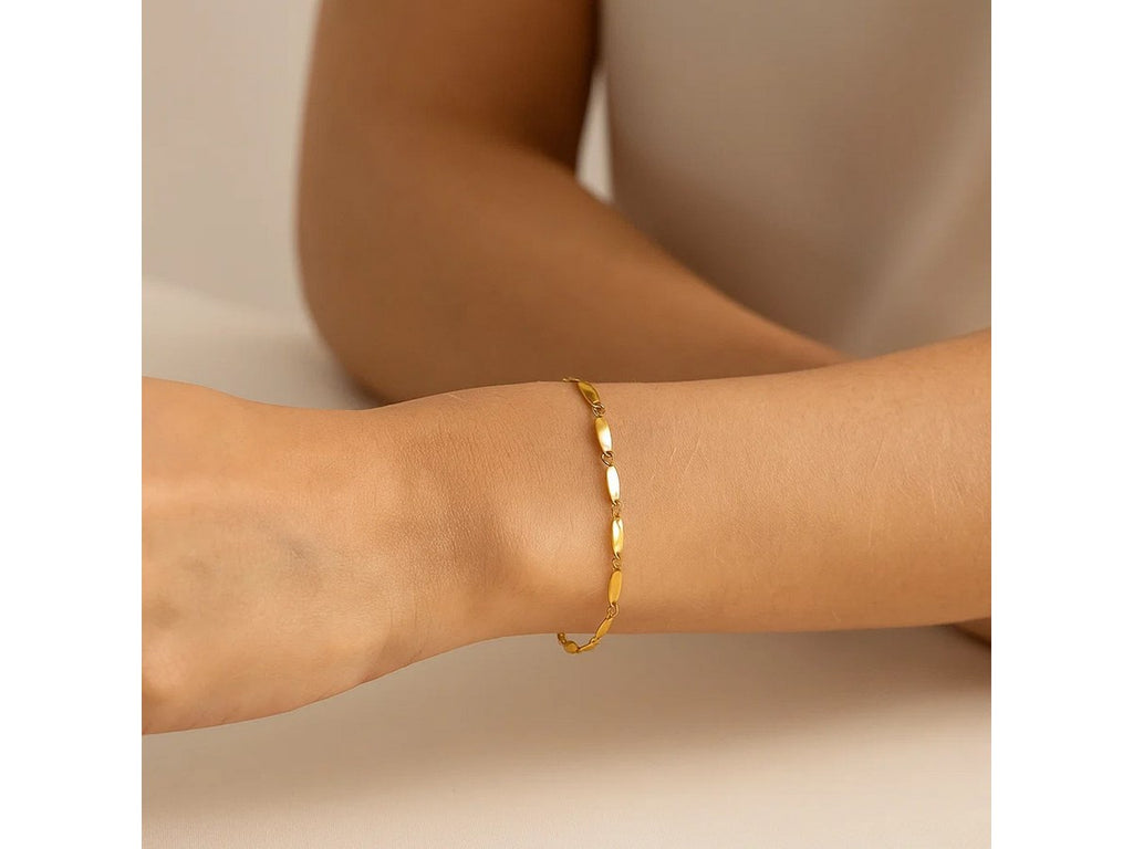 Flat Pebble Link Bracelet 2.5mm Minimalist Chain