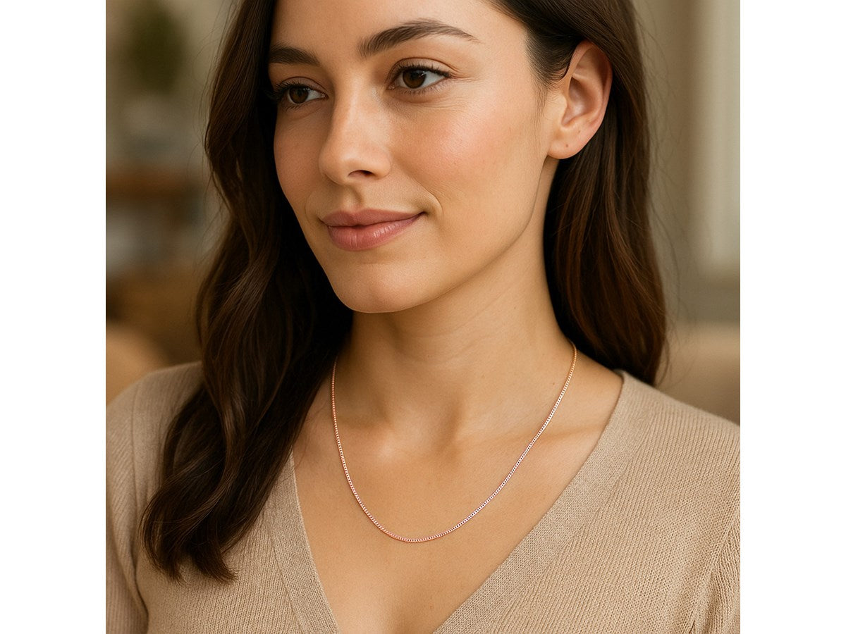 Classic Box Chain 0.45 mm Rose Finish Necklace