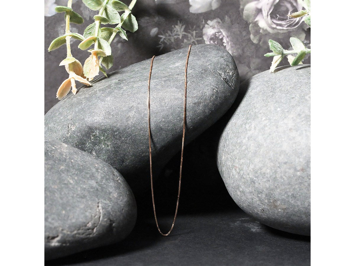 Classic Box Chain 0.45 mm Rose Finish Necklace
