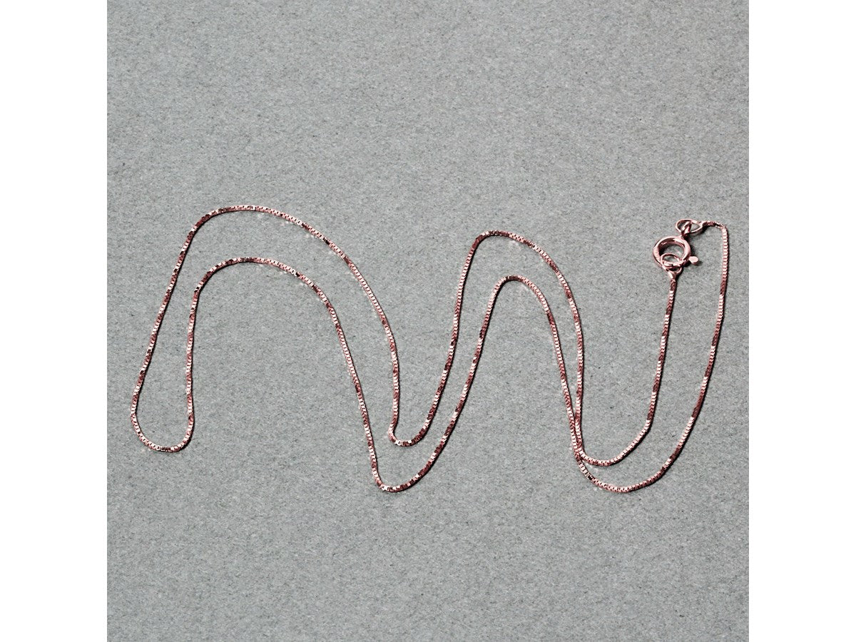 Classic Box Chain 0.45 mm Rose Finish Necklace