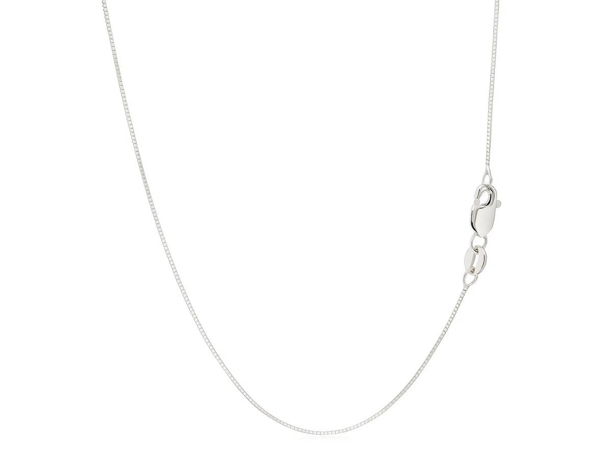 Classic Box Chain 0.68 mm White Finish Necklace