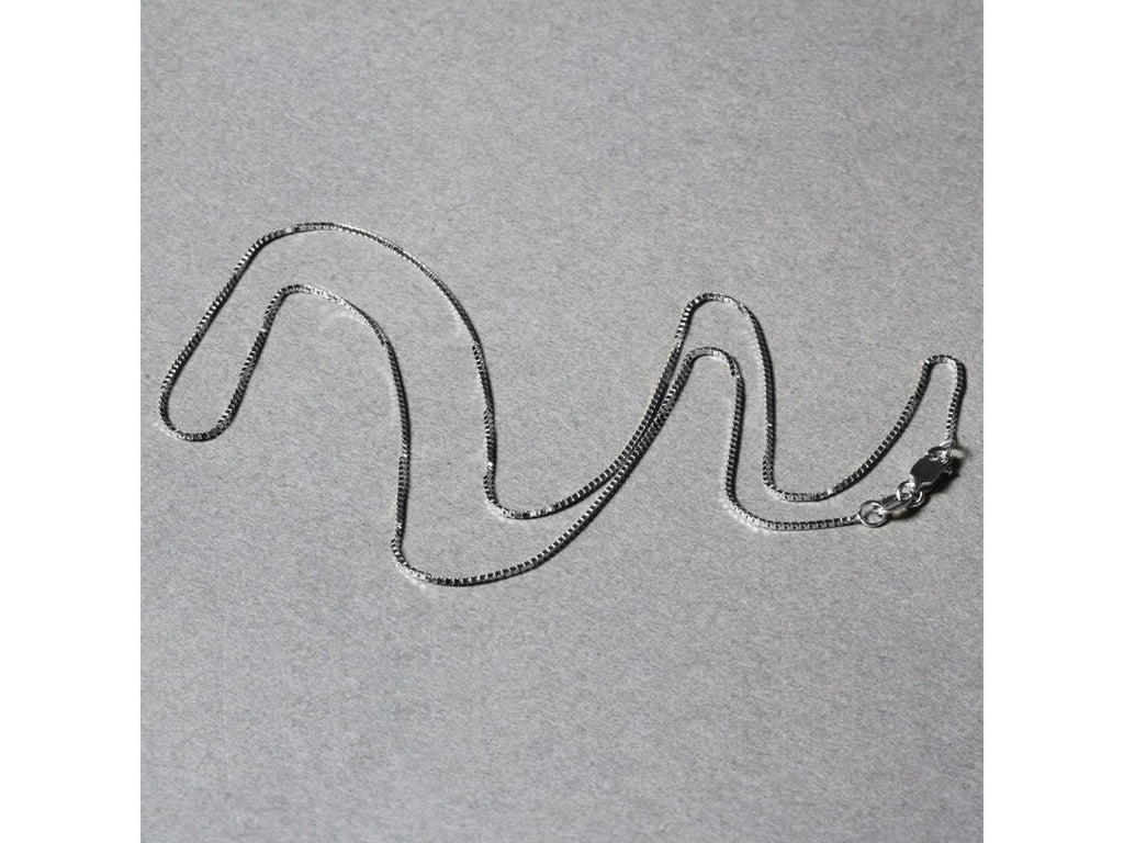 Classic Box Chain 0.68 mm White Finish Necklace