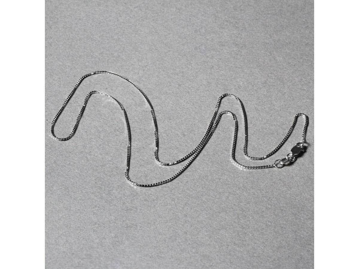 Classic Box Chain 0.68 mm White Finish Necklace