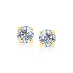 Classic 8mm Round CZ Stud Earrings with Prong Setting