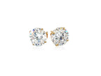 Classic 8mm Round CZ Stud Earrings with Prong Setting