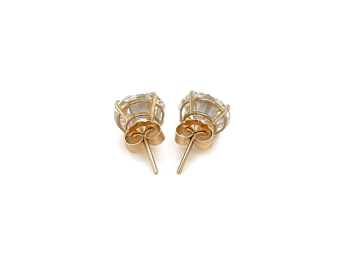 Classic 8mm Round CZ Stud Earrings with Prong Setting
