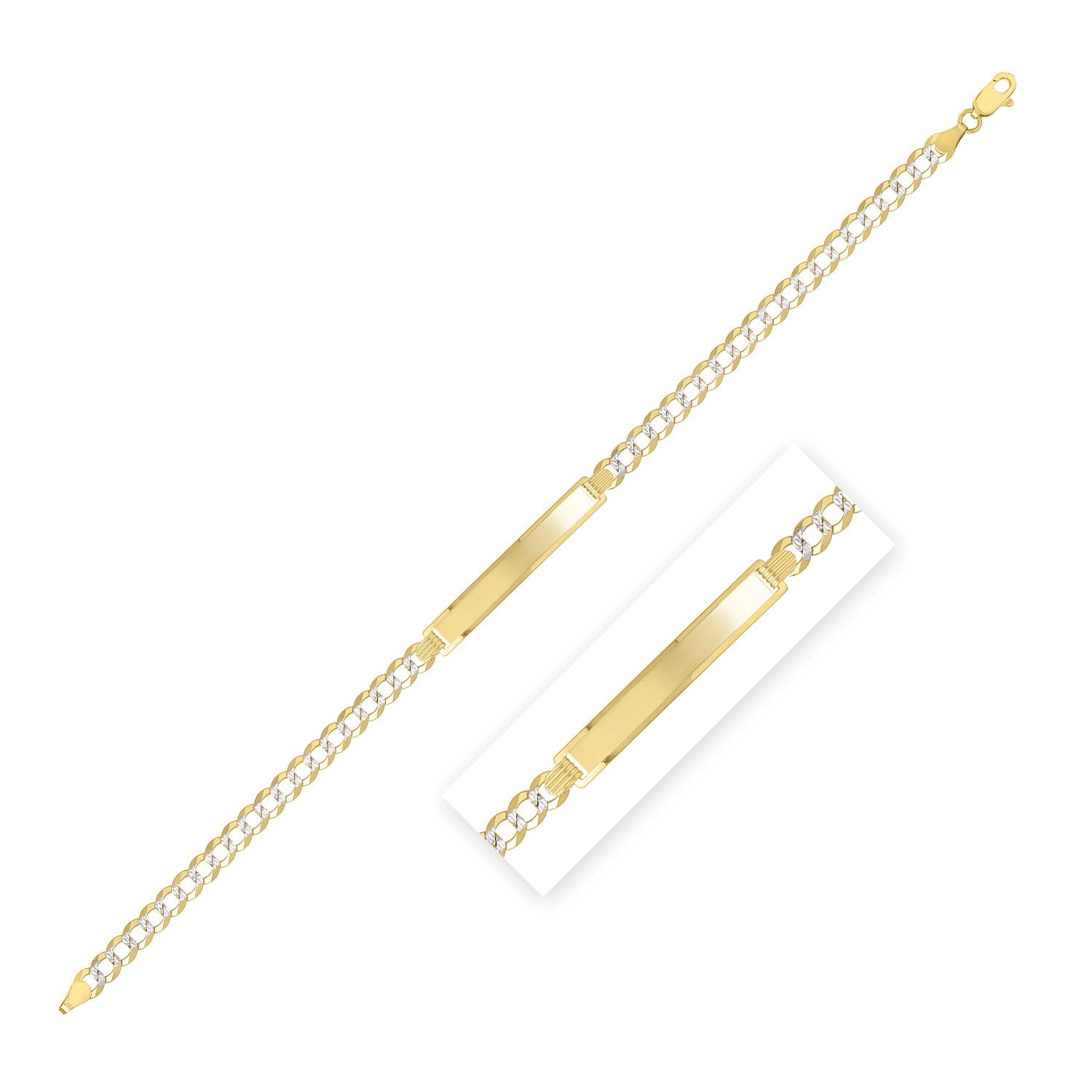 Pavé Curb ID Bracelet with Diamond Accent 5mm