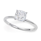 1 Carat Cushion Cut Lab Grown Diamond Solitaire Engagement Ring