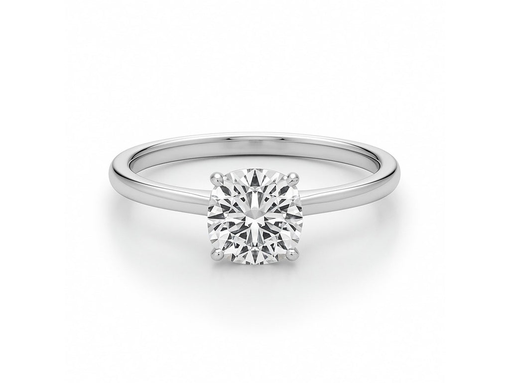 1 Carat Cushion Cut Lab Grown Diamond Solitaire Engagement Ring