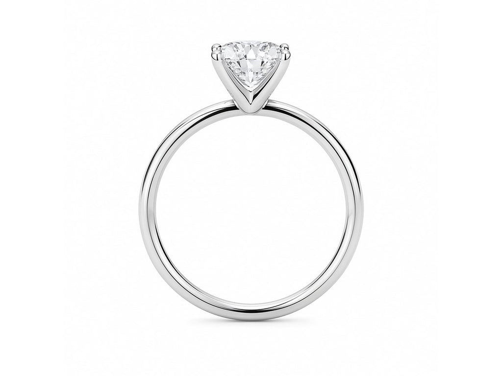1 Carat Cushion Cut Lab Grown Diamond Solitaire Engagement Ring