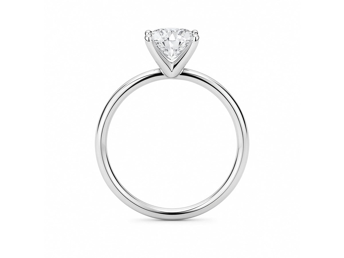 1 Carat Cushion Cut Lab Grown Diamond Solitaire Engagement Ring