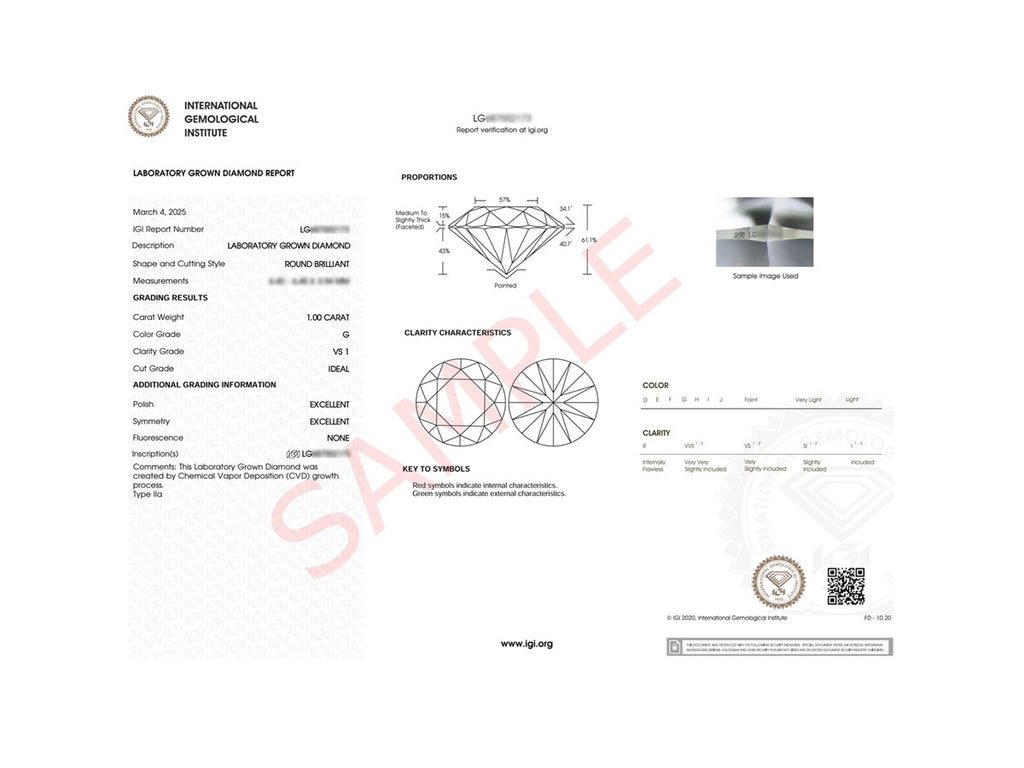1 Carat Round Lab Grown Diamond Solitaire Ring