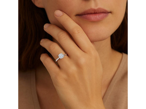 1 Carat Round Lab Grown Diamond Solitaire Ring