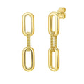 Mini Diamante Paperclip Drop Earrings with Sleek Sparkle