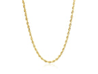 Solid Diamond Cut Rope Chain 2.75 mm Yellow Finish Necklace